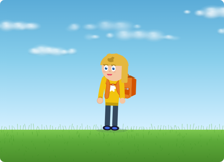 Interactive backpack safety checker showing weight, strap position, and packing guidelines
