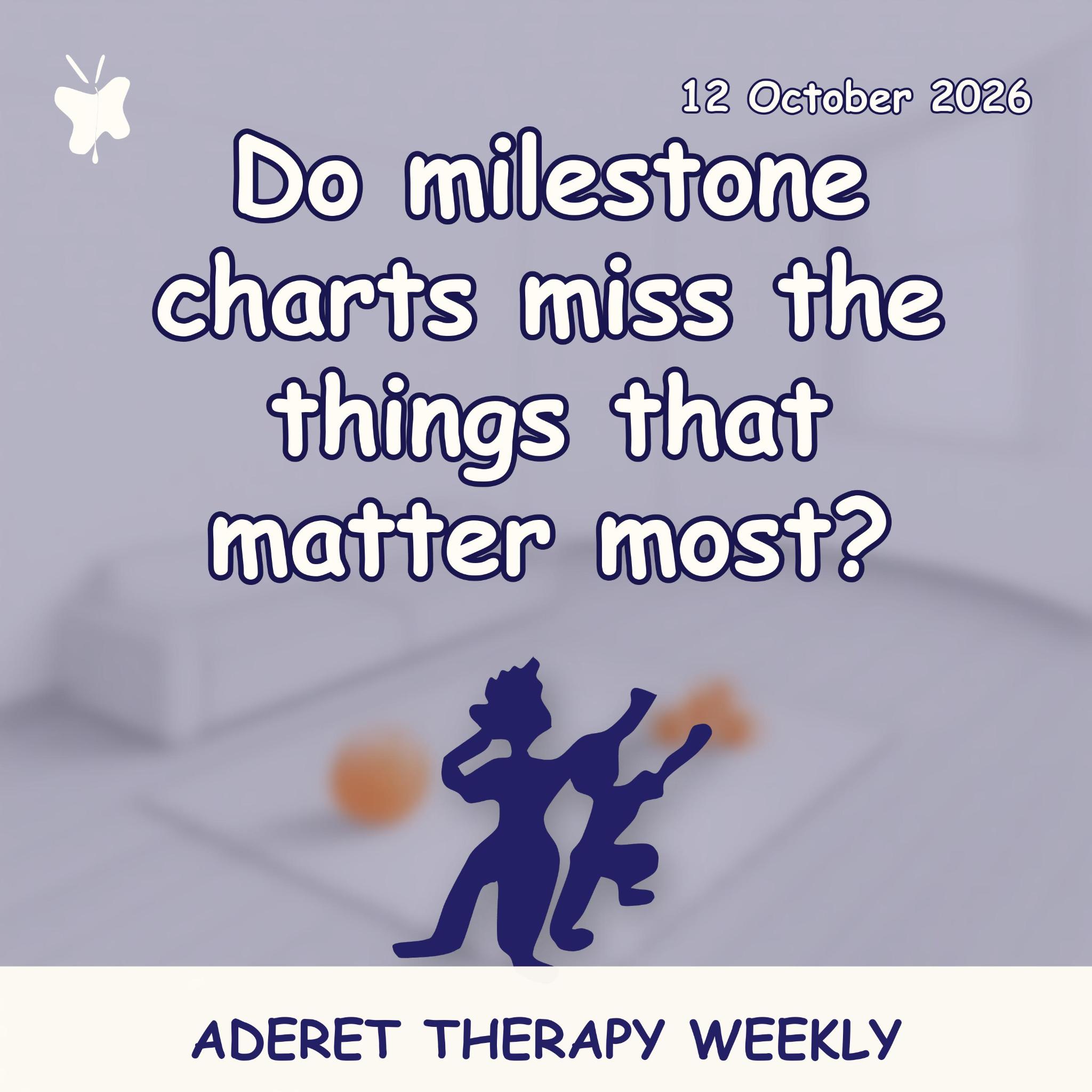 Aderet Therapy Weekly podcast cover: two dancing silhouettes in front of a blurred play mat with orange balls, 12 October 2026