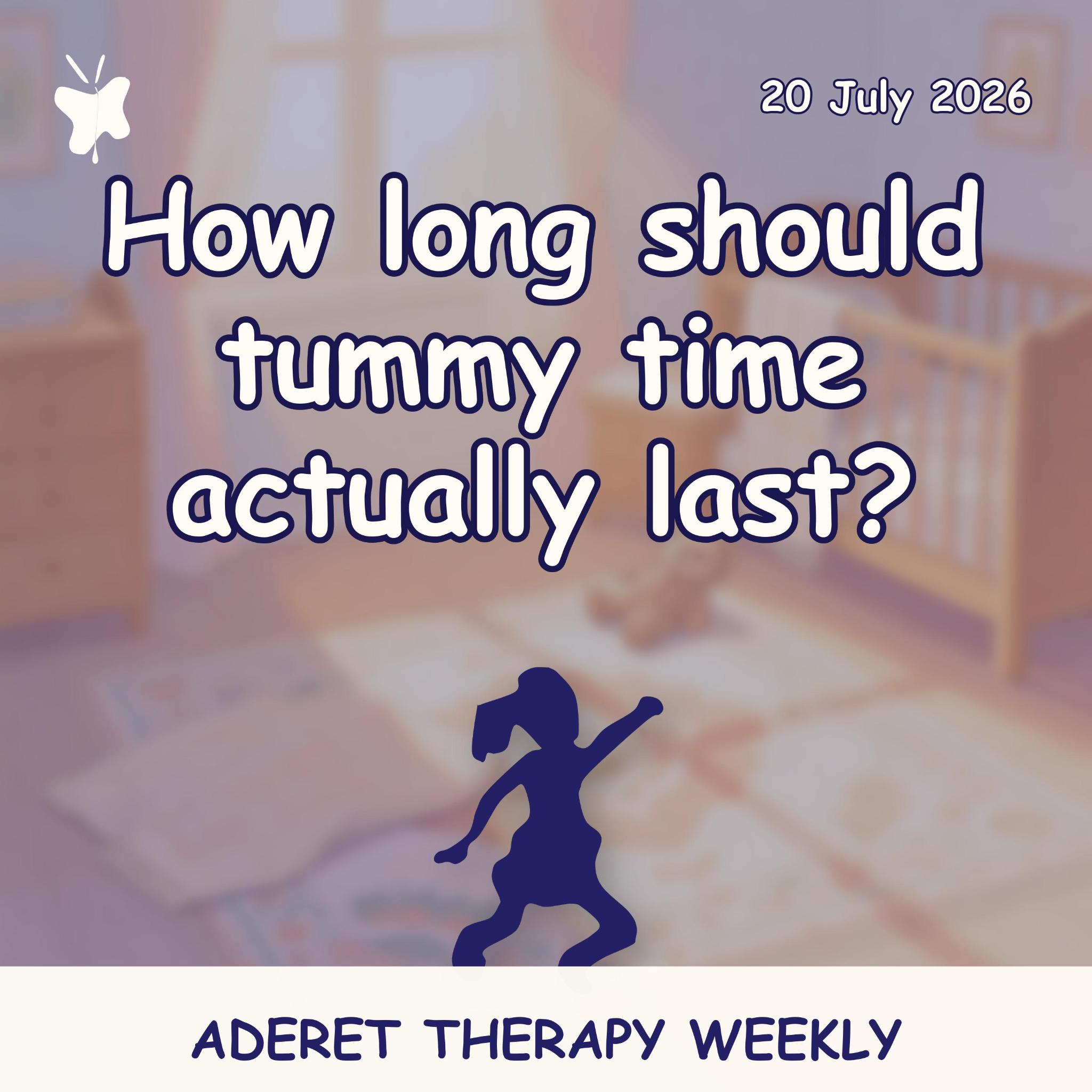 Aderet Therapy Weekly podcast cover: silhouette of a child in an active pose on a patterned rug in a blurred nursery with pastel blue and cream tones, a wooden crib and a chest of drawers, 20 July 2026