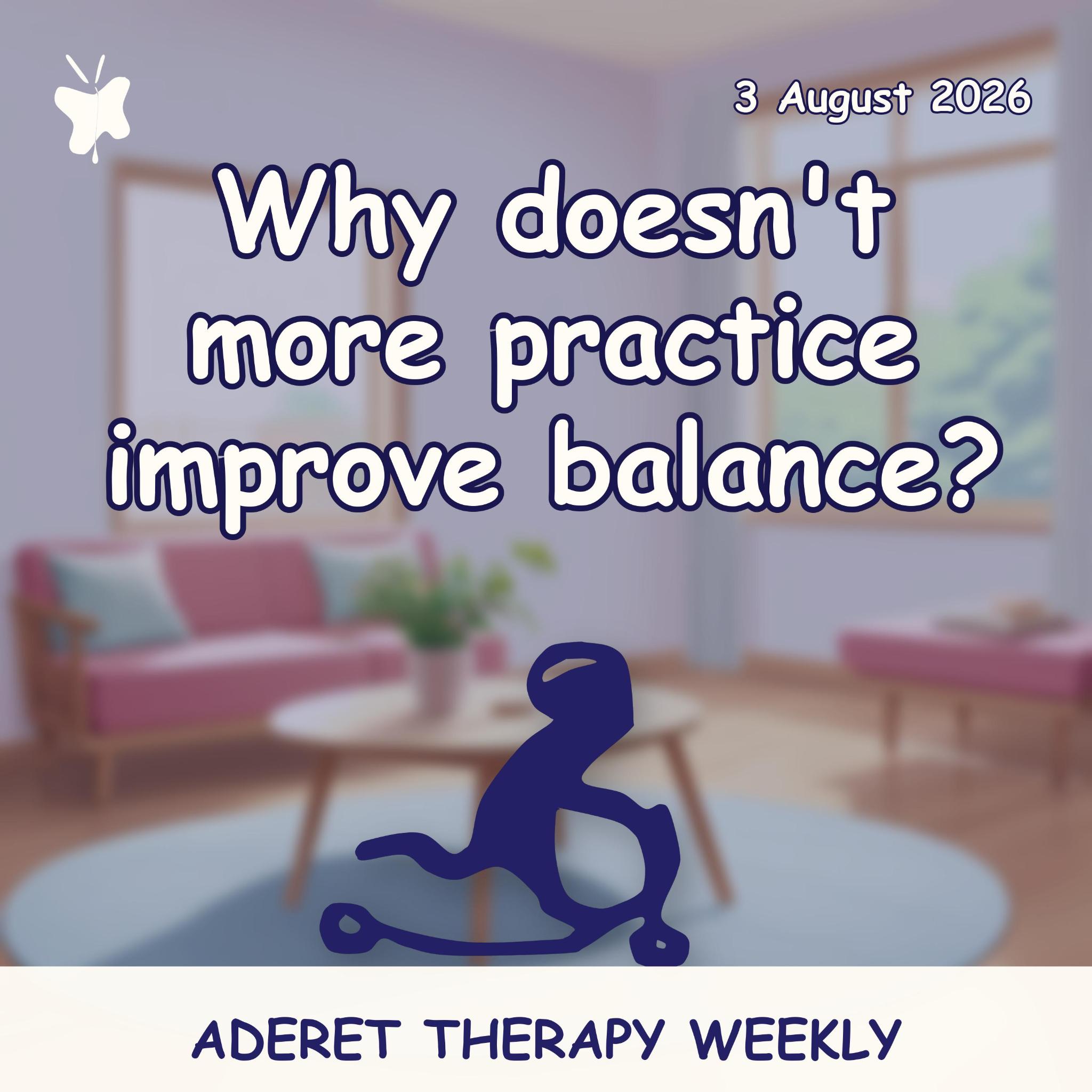 Aderet Therapy Weekly podcast cover: silhouette of a child on a ride-on toy in a blurred living room with pink sofas, 3 August 2026