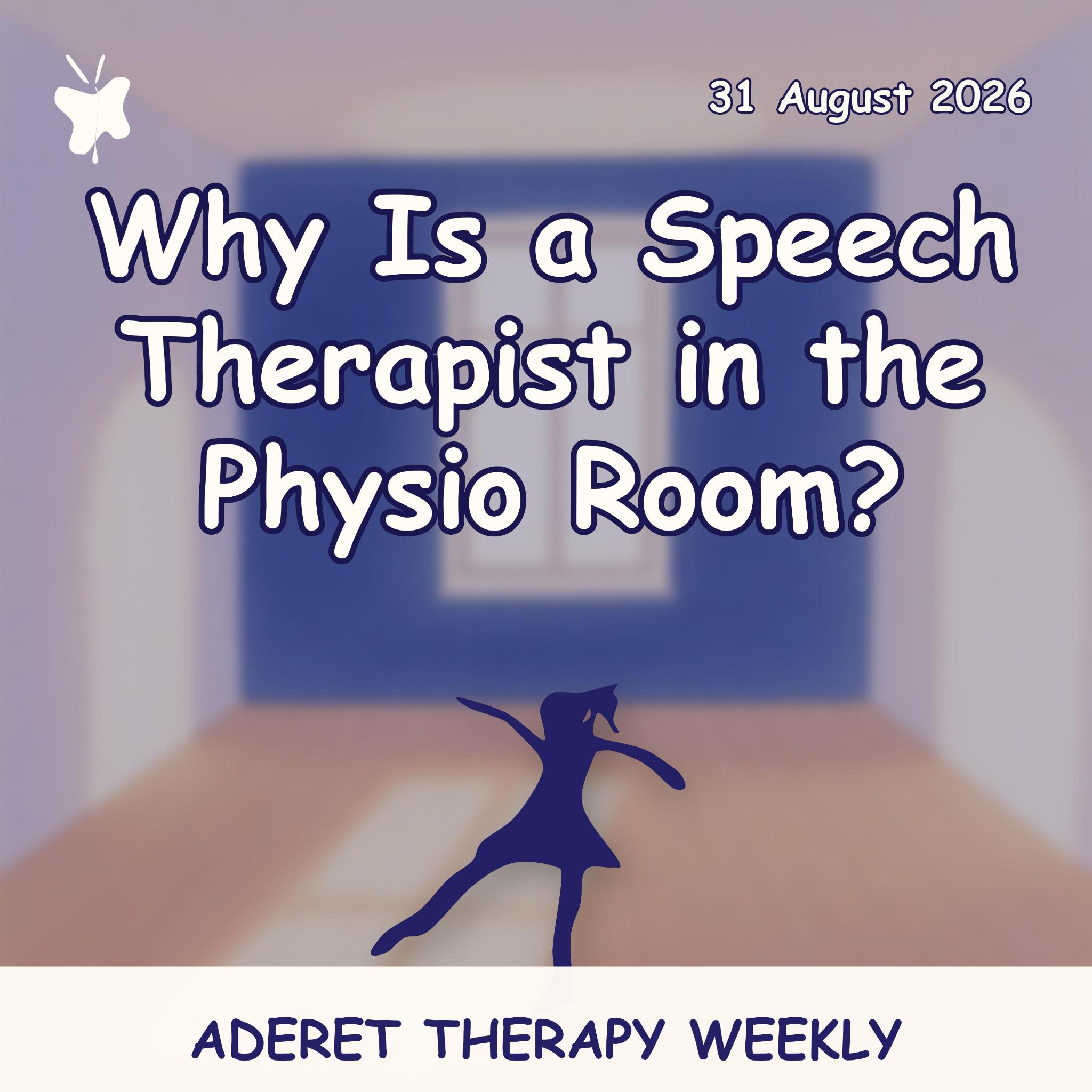 Aderet Therapy Weekly podcast cover: silhouette of a child dancing with a cat over the shoulder in front of a blurred corridor with a bright blue painted window, 31 August 2026